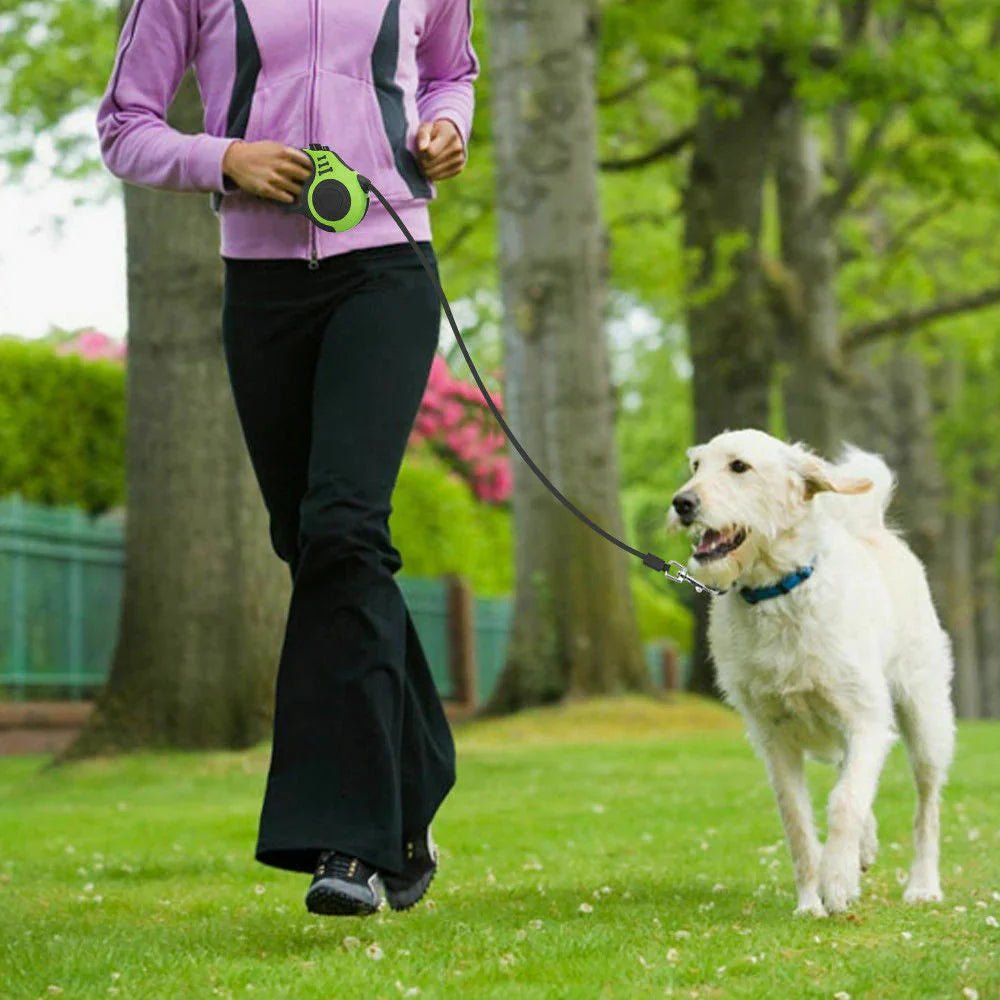 Automatic Retractable Dog Leash - Dual Size Options with Brake & Lock Safety System - PetAndCamping