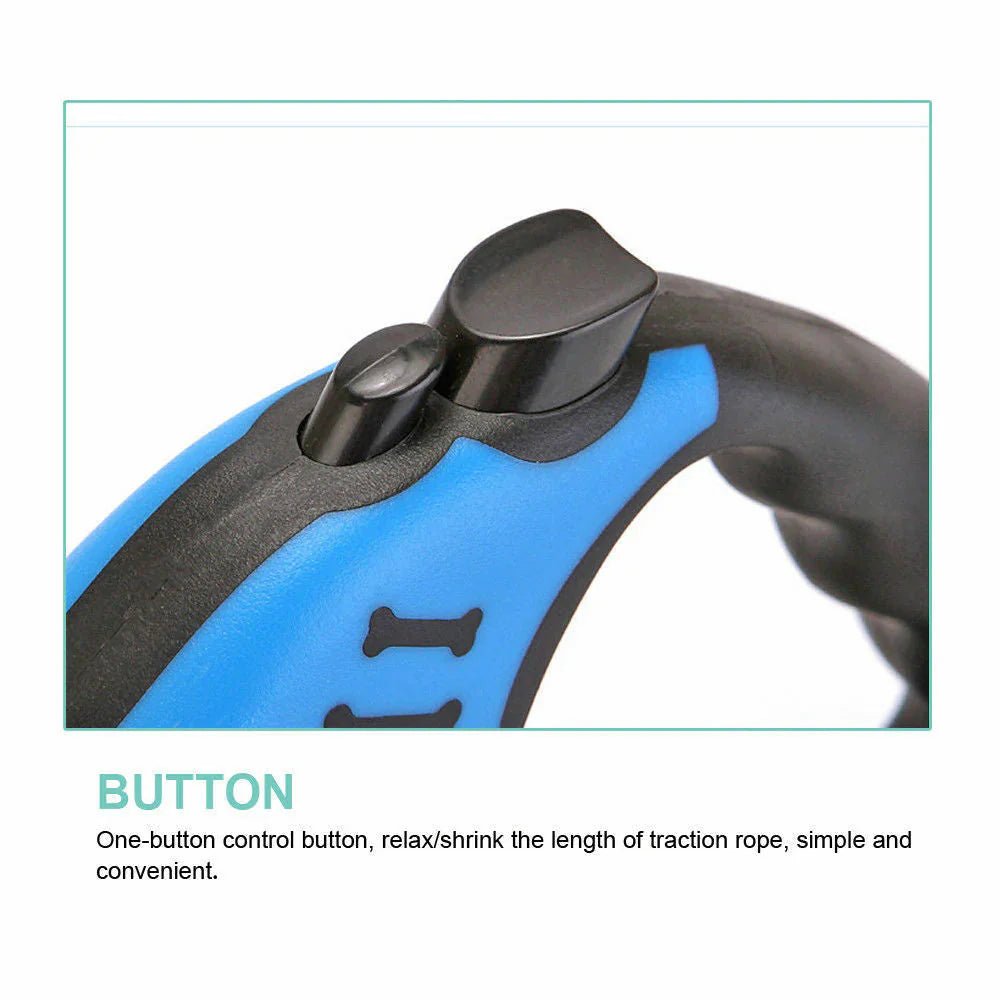 Automatic Retractable Dog Leash - Dual Size Options with Brake & Lock Safety System - PetAndCamping