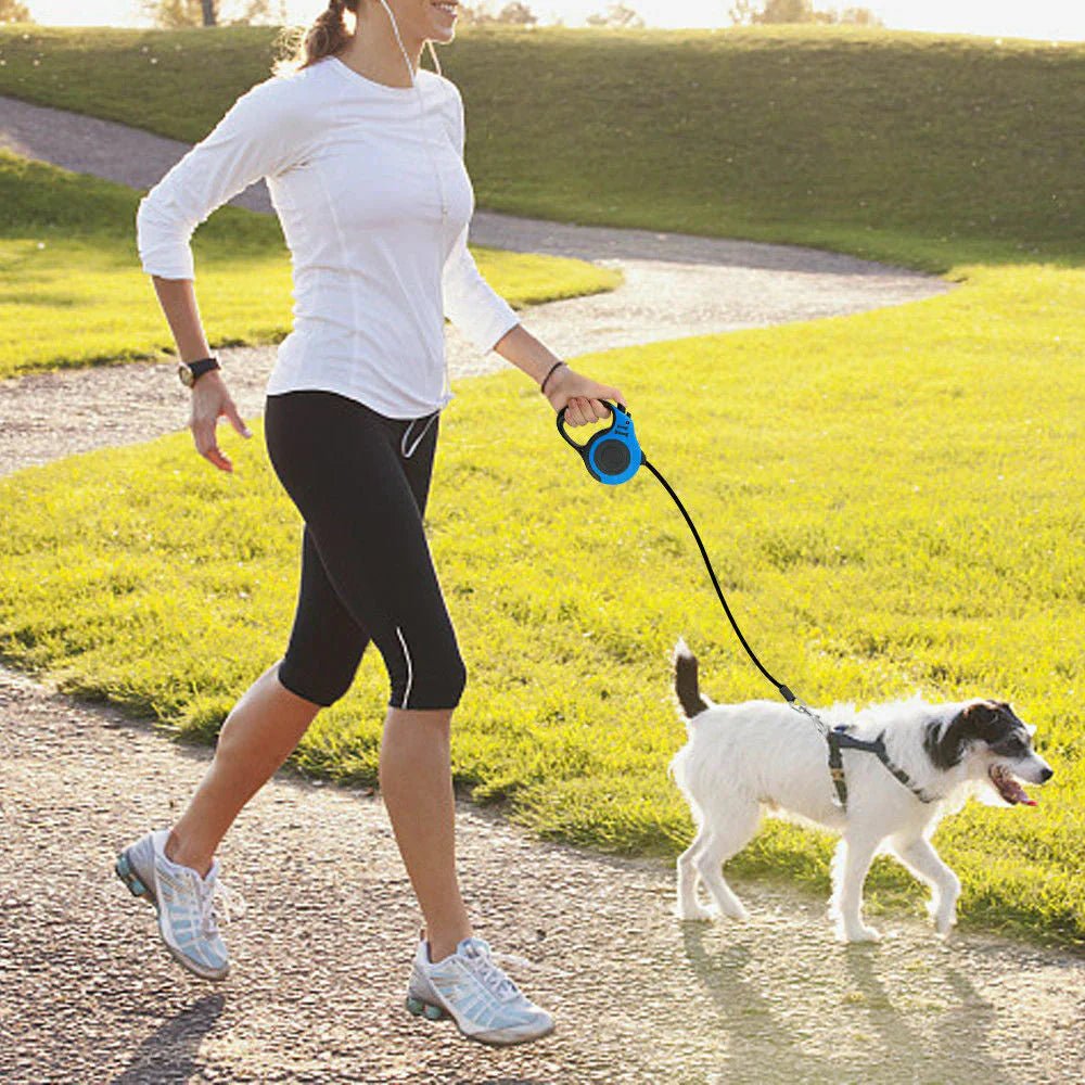 Automatic Retractable Dog Leash - Dual Size Options with Brake & Lock Safety System - PetAndCamping