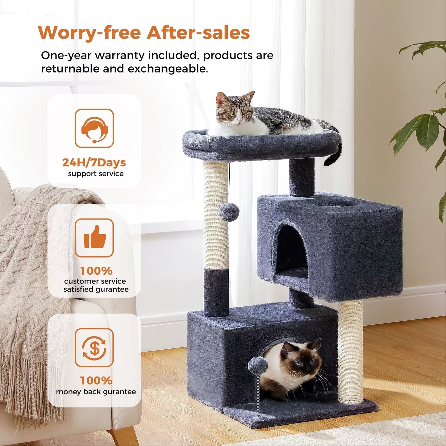 Cat Tree for Large Cats Cat Tower for Indoor - PetAndCamping
