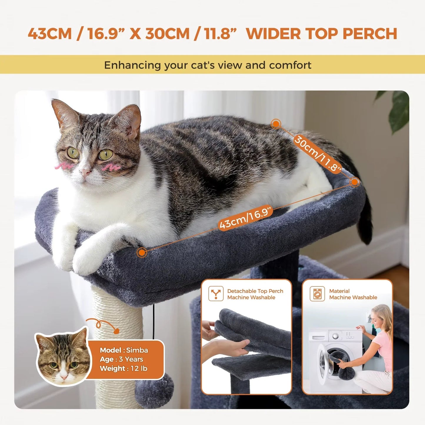 Cat Tree for Large Cats Cat Tower for Indoor - PetAndCamping