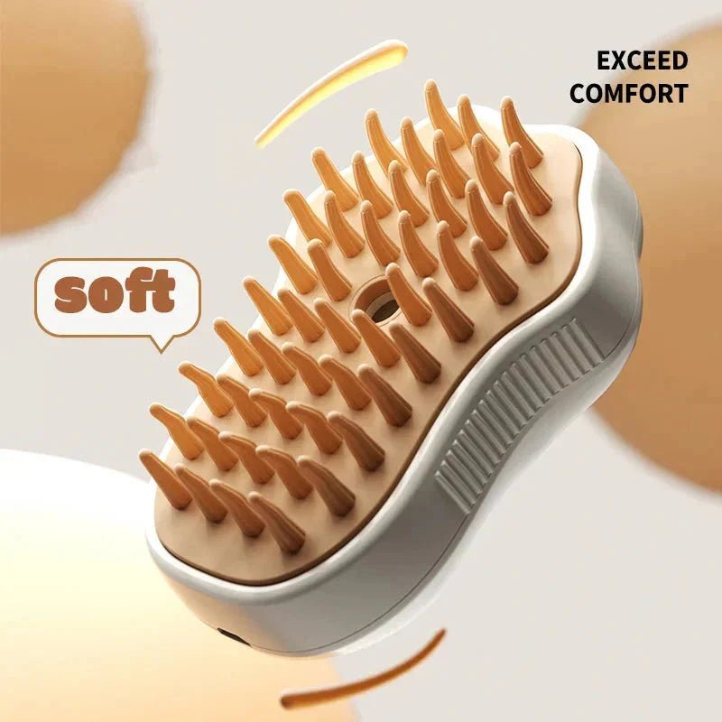 Electric Cat Steam Brush β 3 - In - 1 Pet Grooming Comb with Water Spray for Cats and Dogs, USB Rechargeable - PetAndCamping