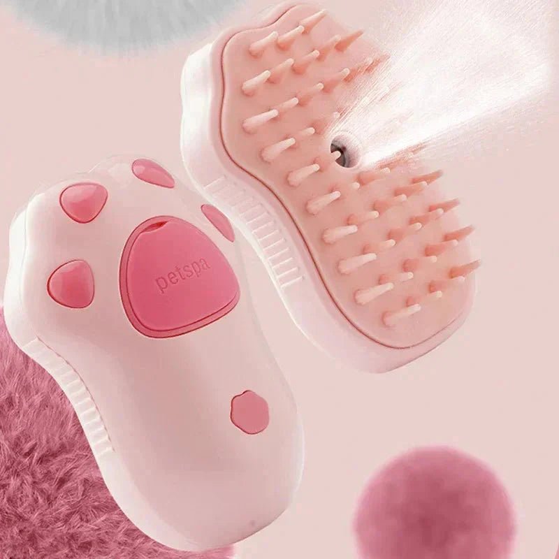 Electric Cat Steam Brush β 3 - In - 1 Pet Grooming Comb with Water Spray for Cats and Dogs, USB Rechargeable - PetAndCamping