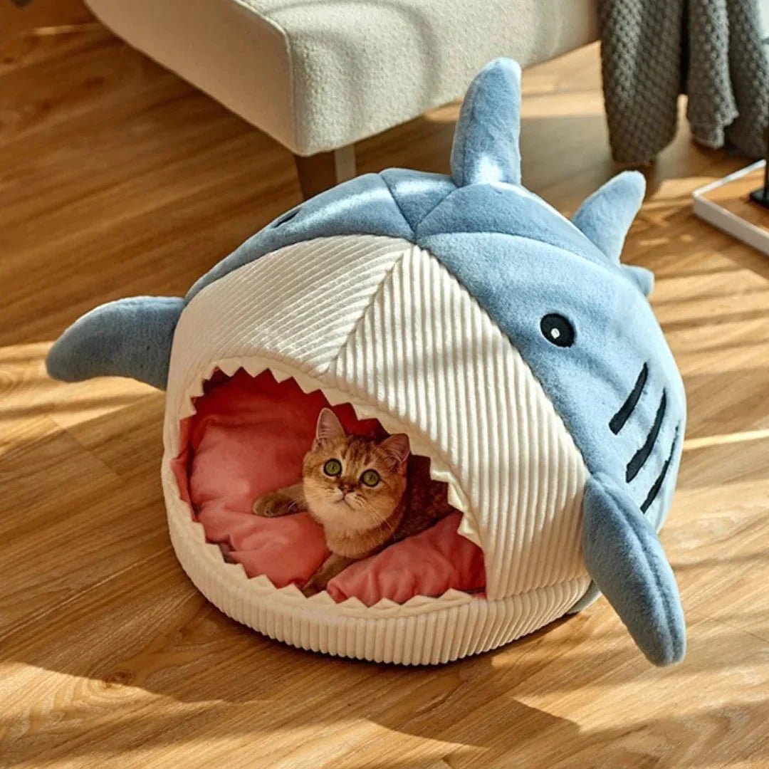 Luxury Plush Shark Pet Bed - PetAndCamping