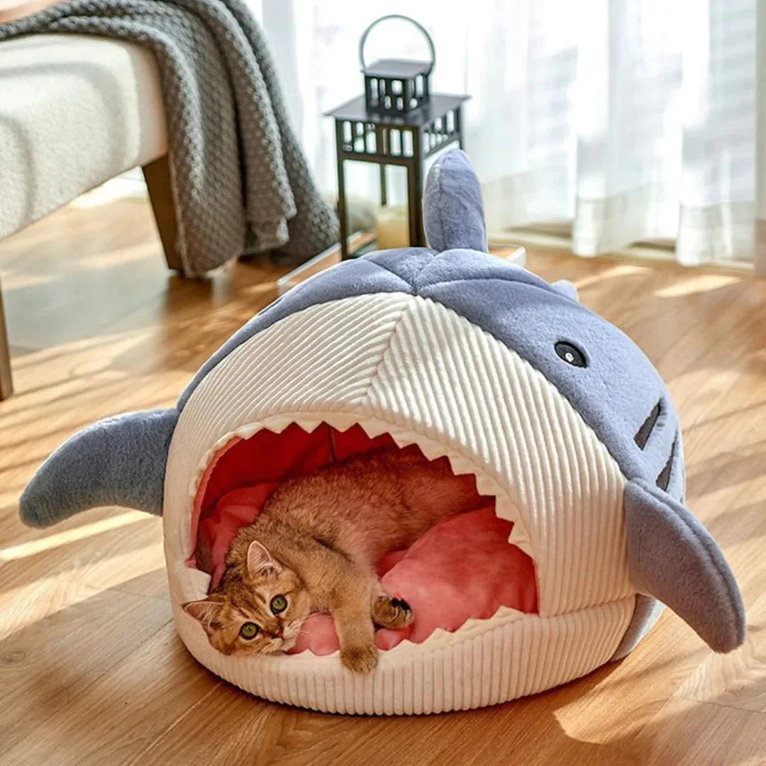 Luxury Plush Shark Pet Bed - PetAndCamping