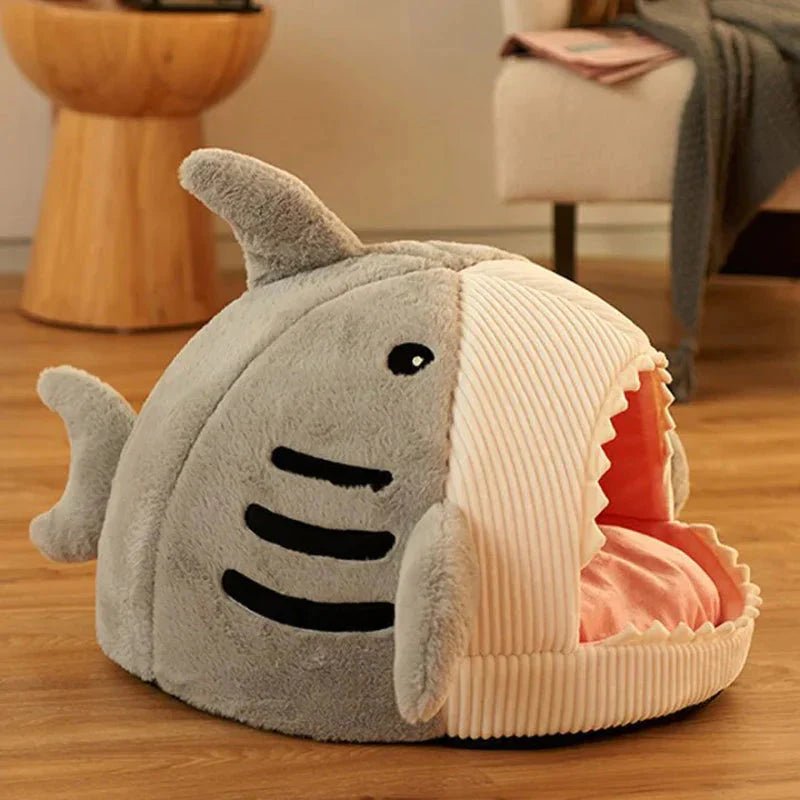 Luxury Plush Shark Pet Bed - PetAndCamping