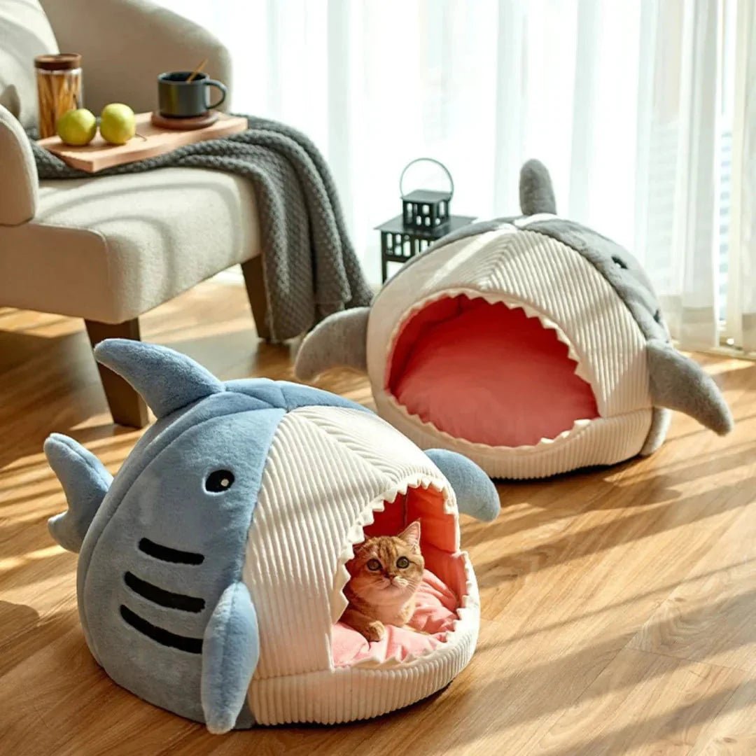 Luxury Plush Shark Pet Bed - PetAndCamping