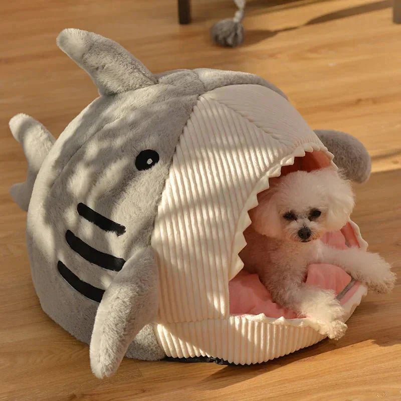 Luxury Plush Shark Pet Bed - PetAndCamping