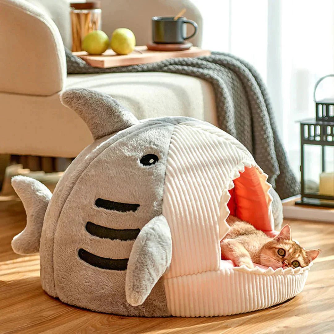 Luxury Plush Shark Pet Bed - PetAndCamping