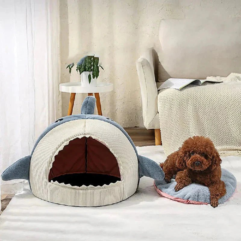 Luxury Plush Shark Pet Bed - PetAndCamping