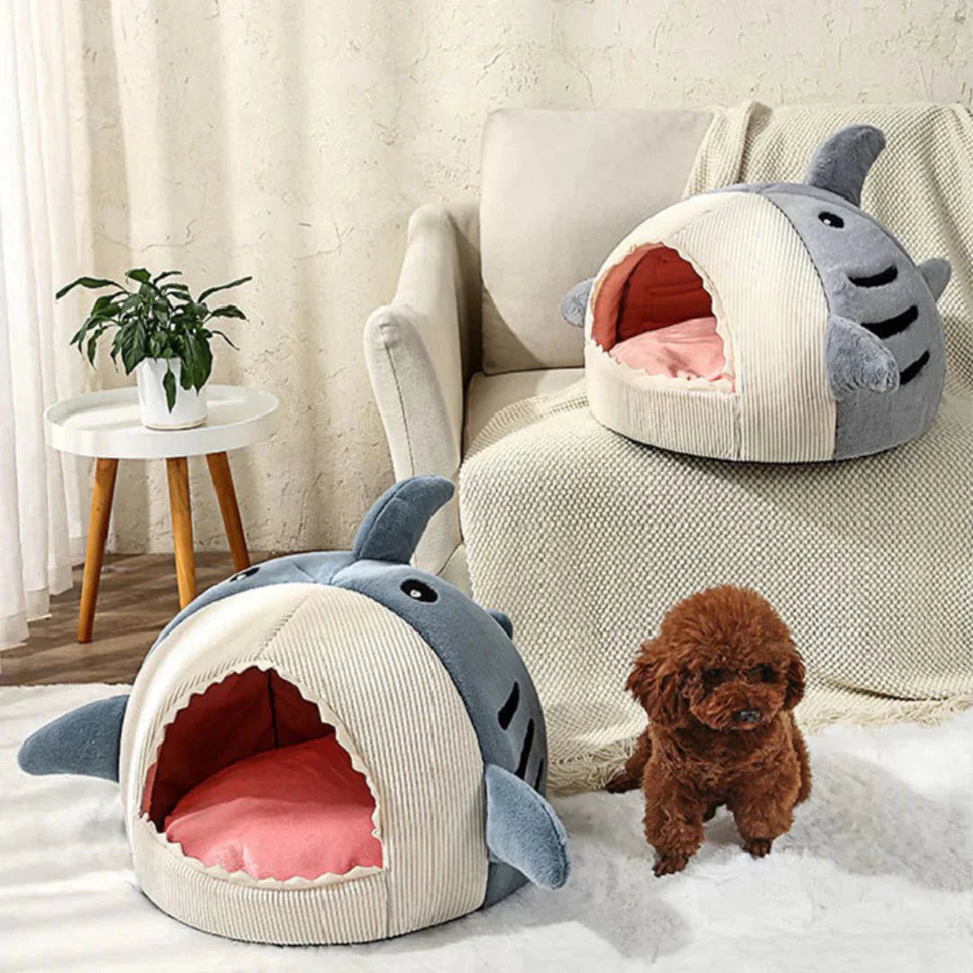 Luxury Plush Shark Pet Bed - PetAndCamping
