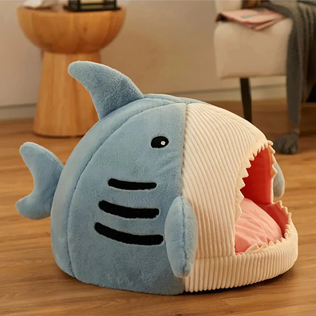 Luxury Plush Shark Pet Bed - PetAndCamping