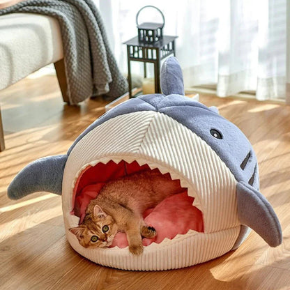 Luxury Plush Shark Pet Bed - PetAndCamping