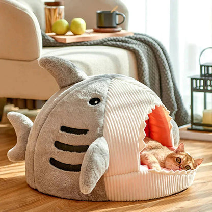 Luxury Plush Shark Pet Bed - PetAndCamping